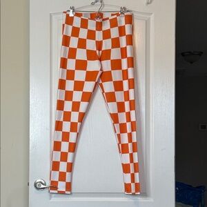 Tennessee Vols Orange and White Checkerboard Leggings XL